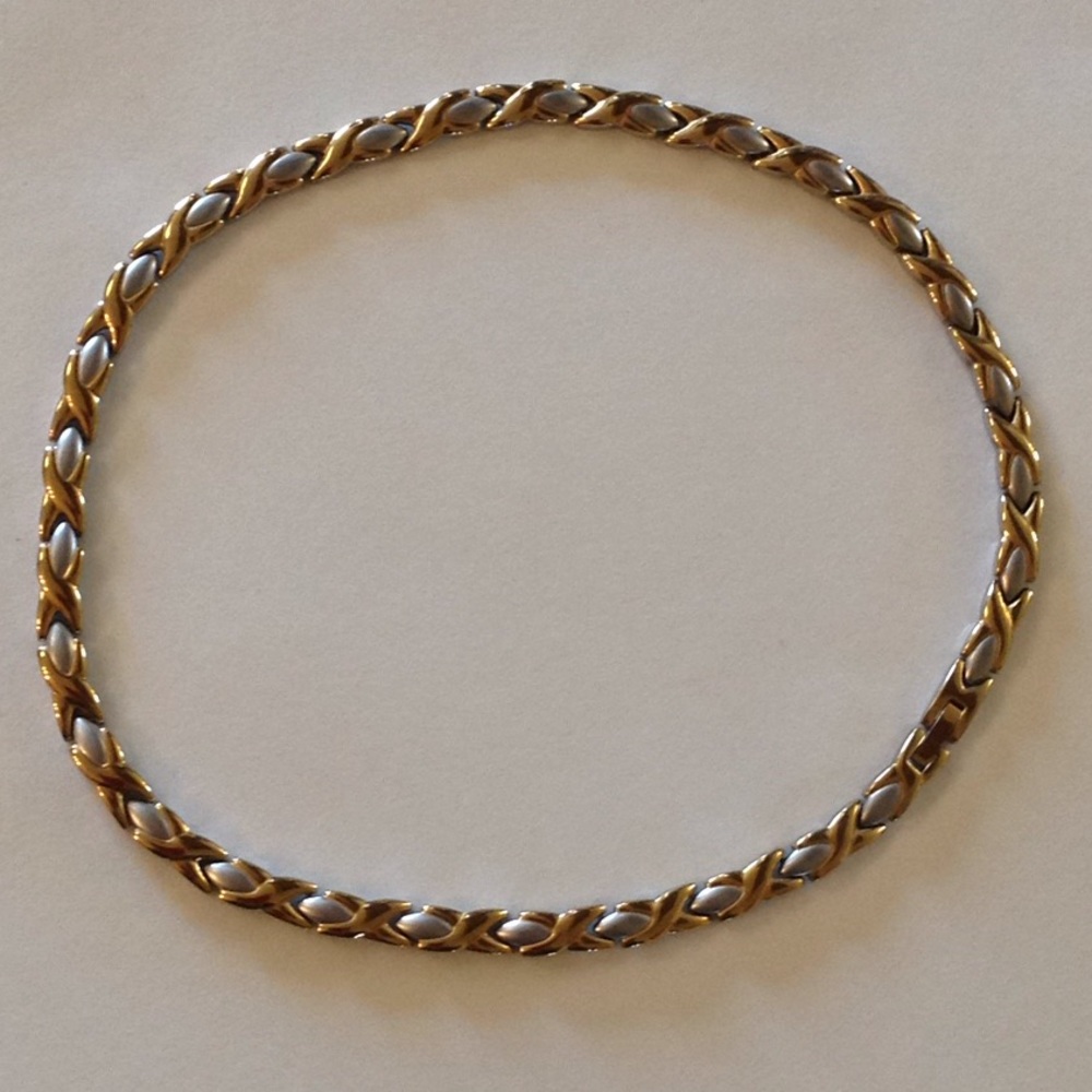 Vintage women's stainless steel gold necklace